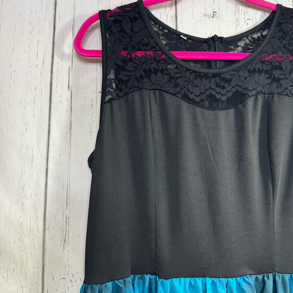 Halloween Haunted House Pumpkin Witch Print Lace Midi Dress Gothic Spooky Size L - Picture 2 of 16